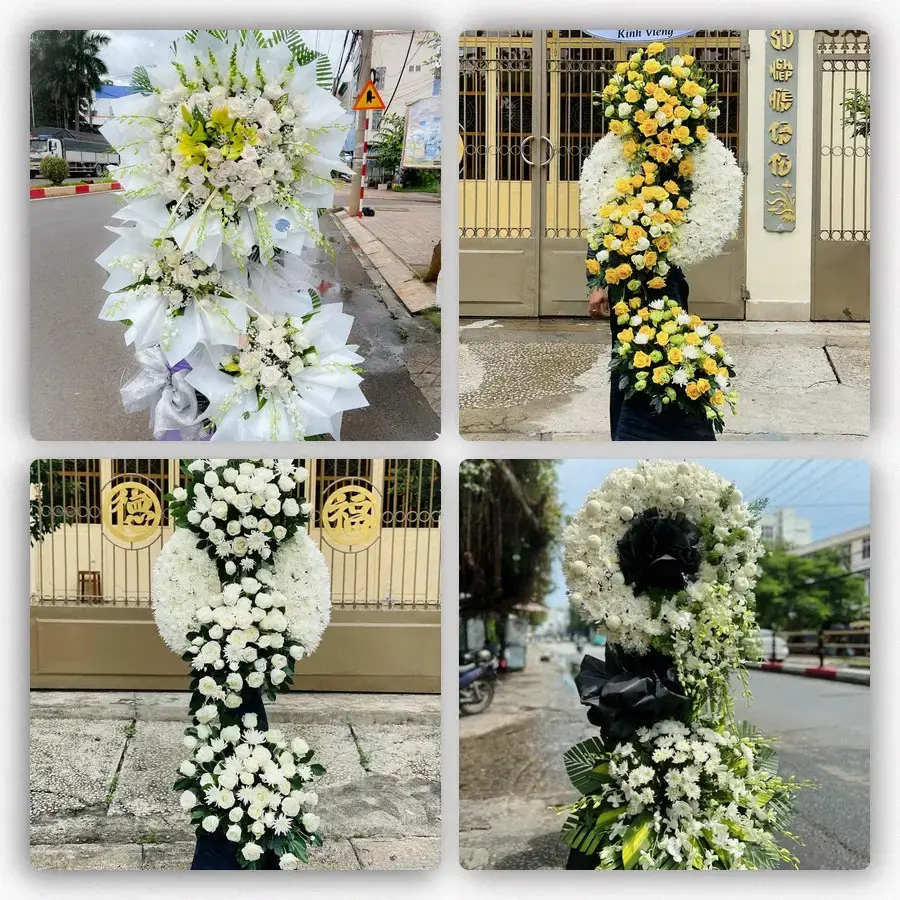 Bốn mẫu hoa đám tang Hòa Bình