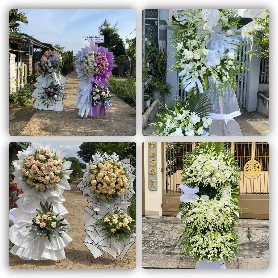 Bốn mẫu hoa đám tang Hòa Thành