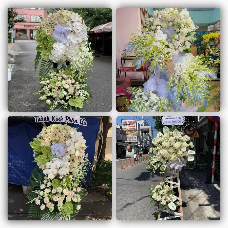 Bốn mẫu hoa đám tang Hoài Nhơn