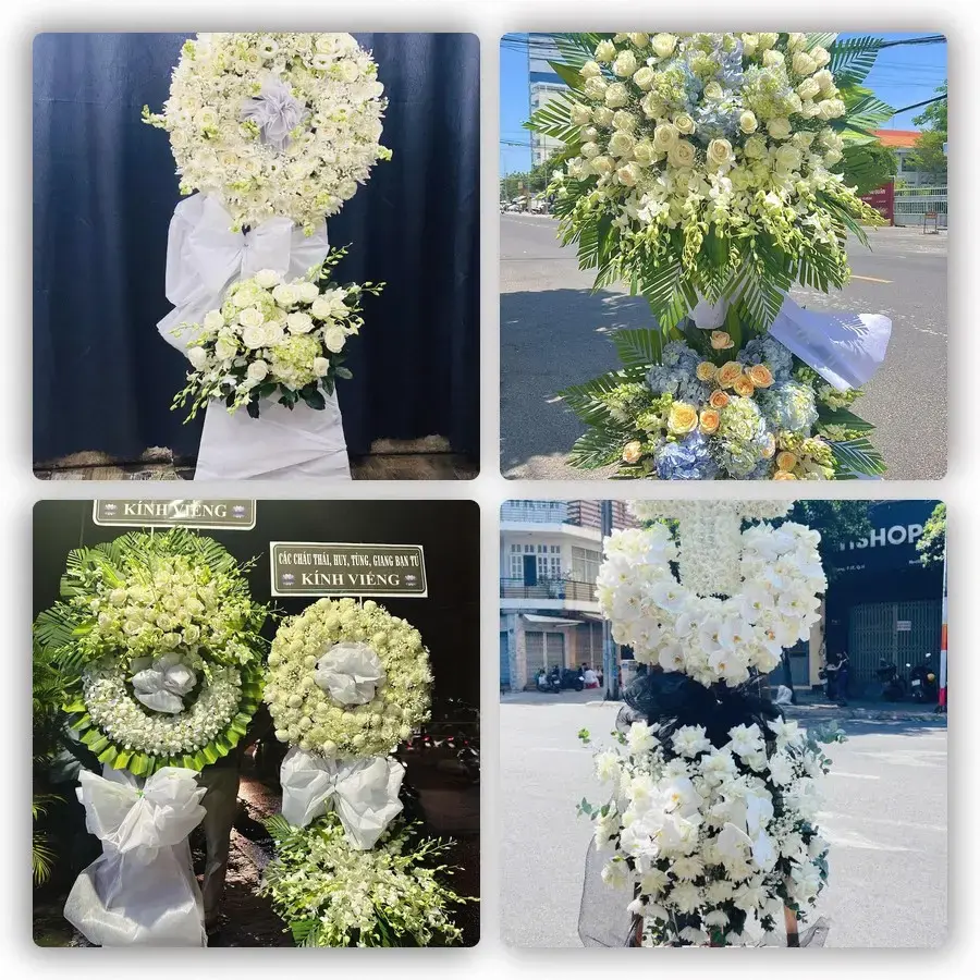 Bốn mẫu hoa đám tang Hoàng Mai
