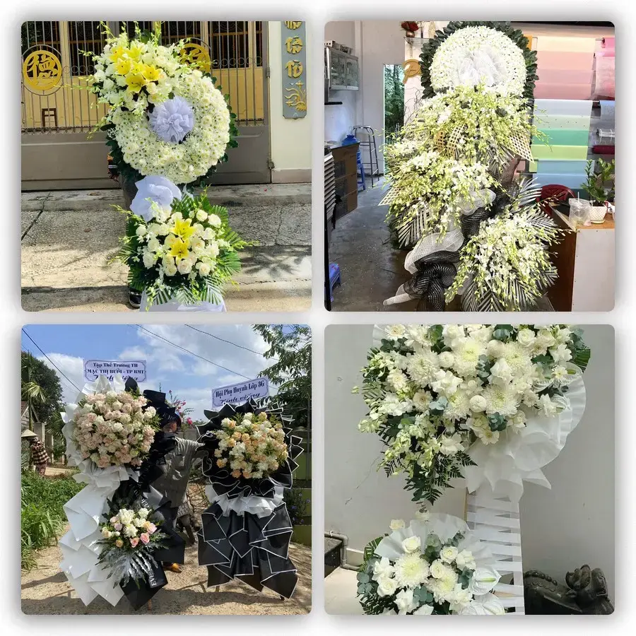 Bốn mẫu hoa đám tang Hòn Đất