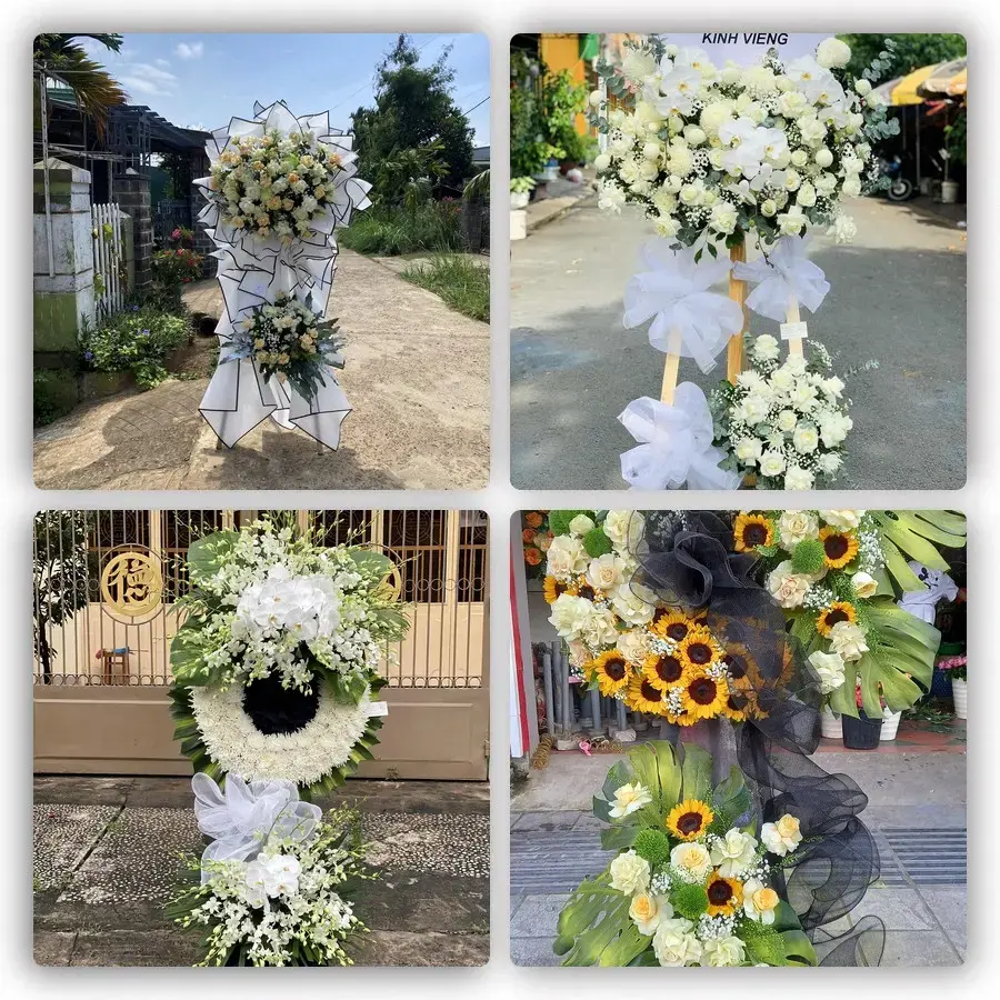 Bốn mẫu hoa đám tang Hưng Nhân