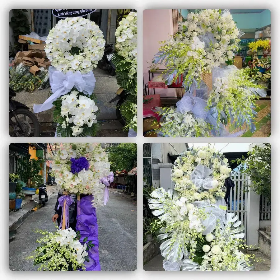 Bốn mẫu hoa đám tang Hùng Sơn