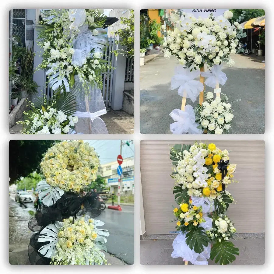 Bốn mẫu hoa đám tang Hùng Sơn