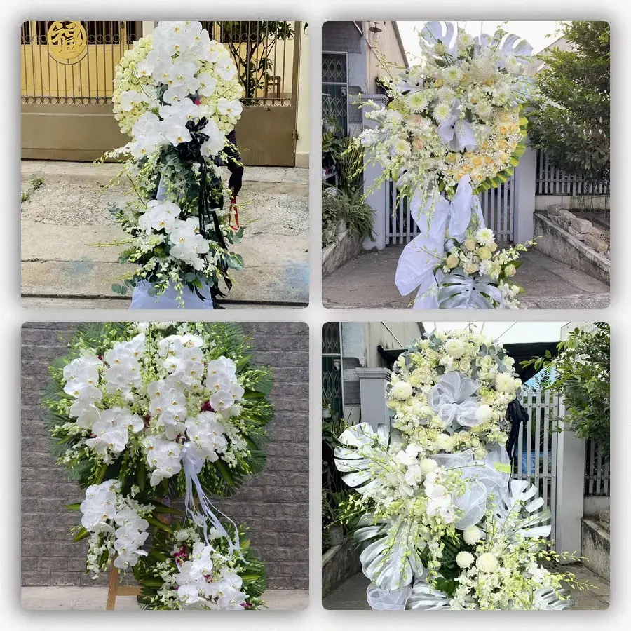 Bốn mẫu hoa đám tang Hương Khê