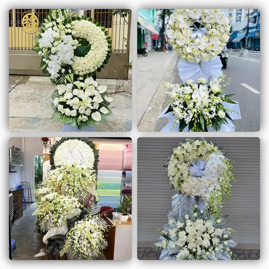Bốn mẫu hoa đám tang Hương Thủy