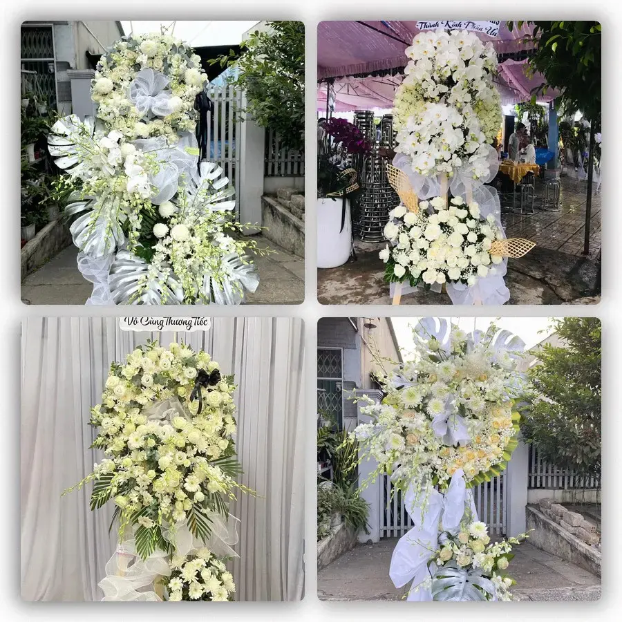 Bốn mẫu hoa đám tang Kẻ Sặt