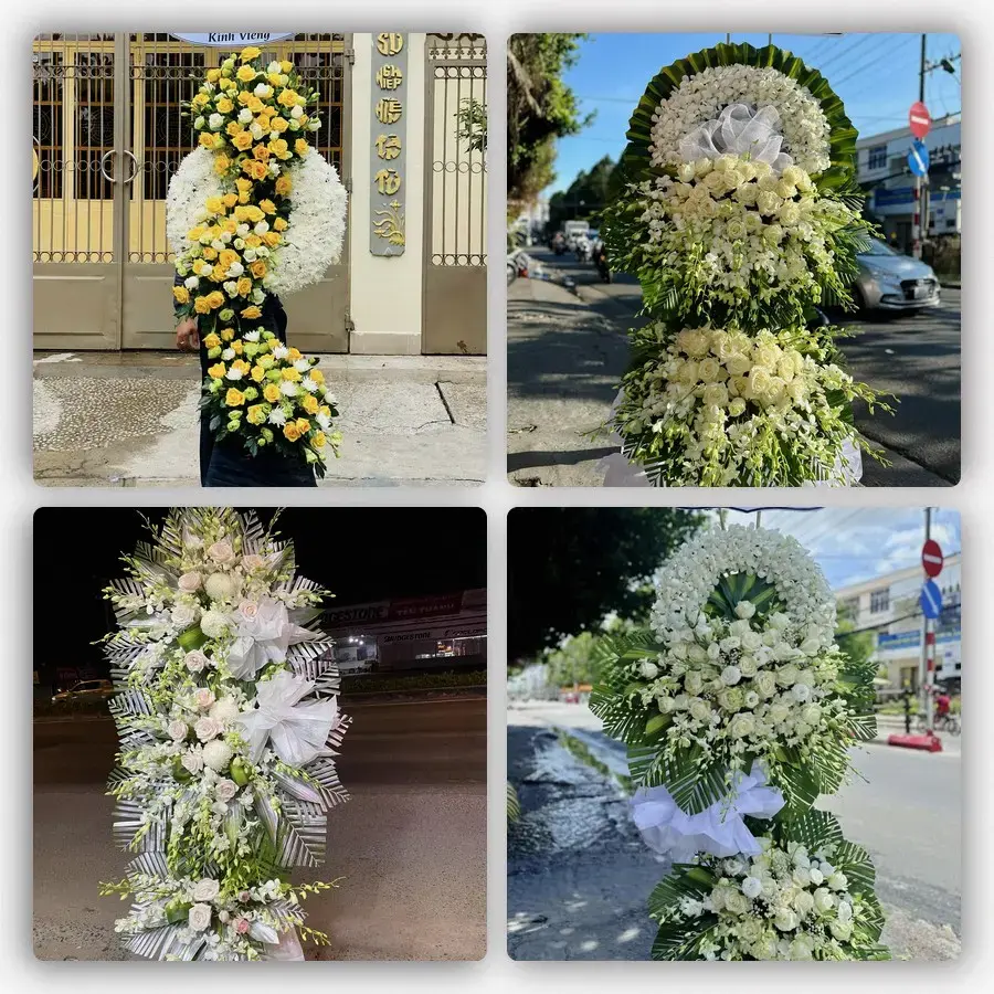 Bốn mẫu hoa đám tang Kiến Giang