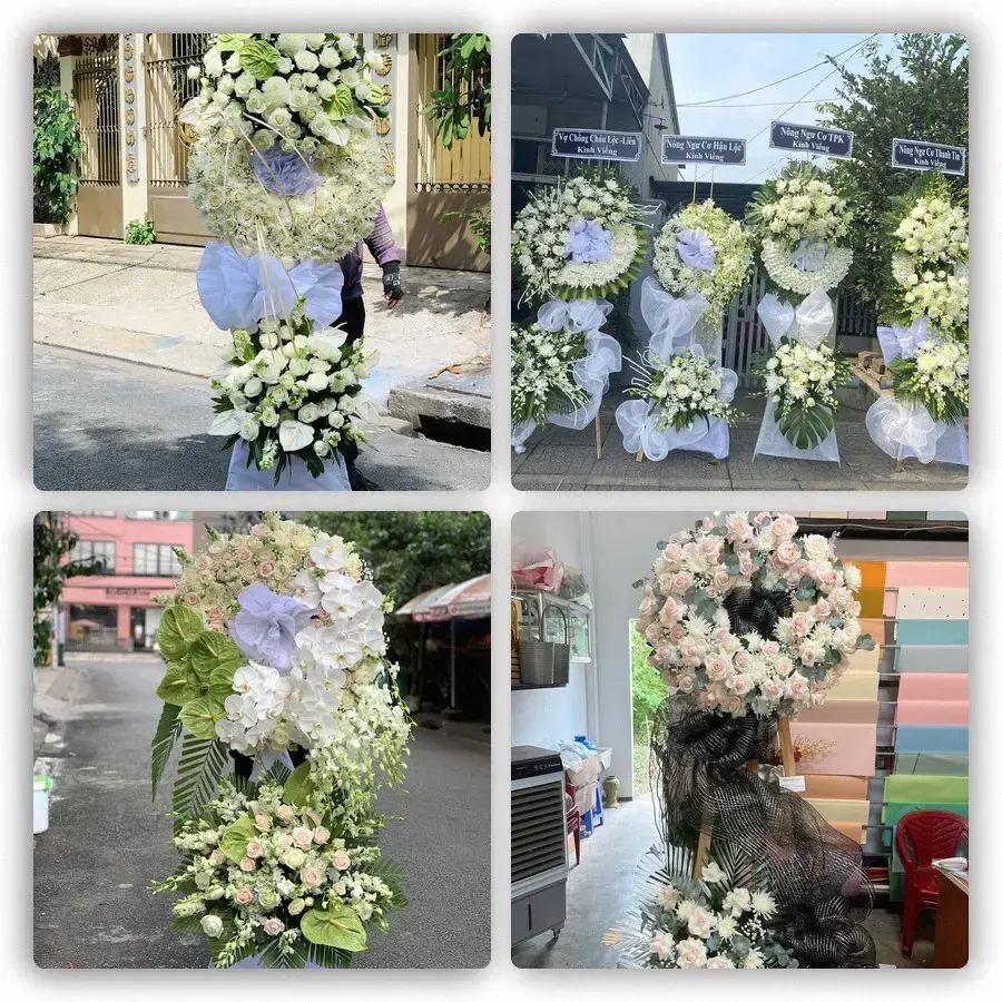 Bốn mẫu hoa đám tang Kiên Lương