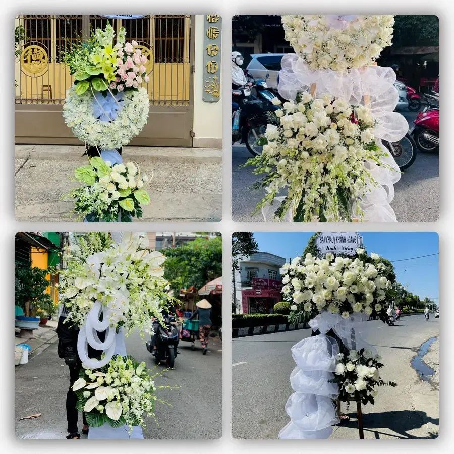 Bốn mẫu hoa đám tang Kim Bài