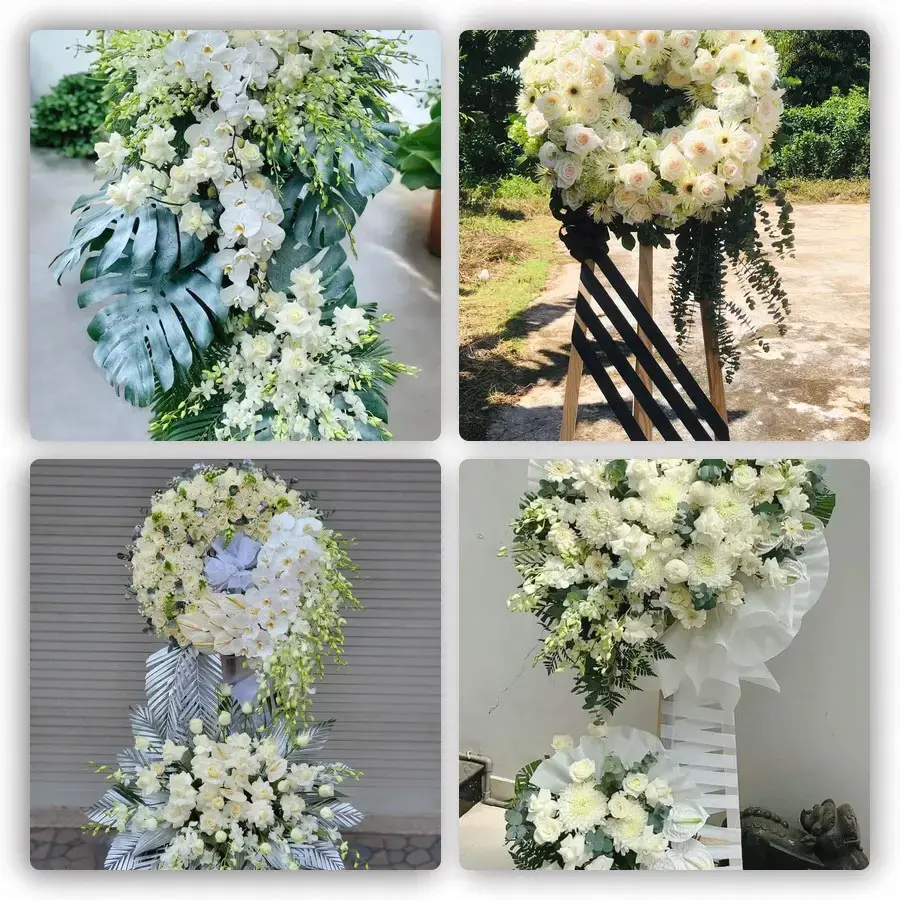 Bốn mẫu hoa đám tang Krông Năng