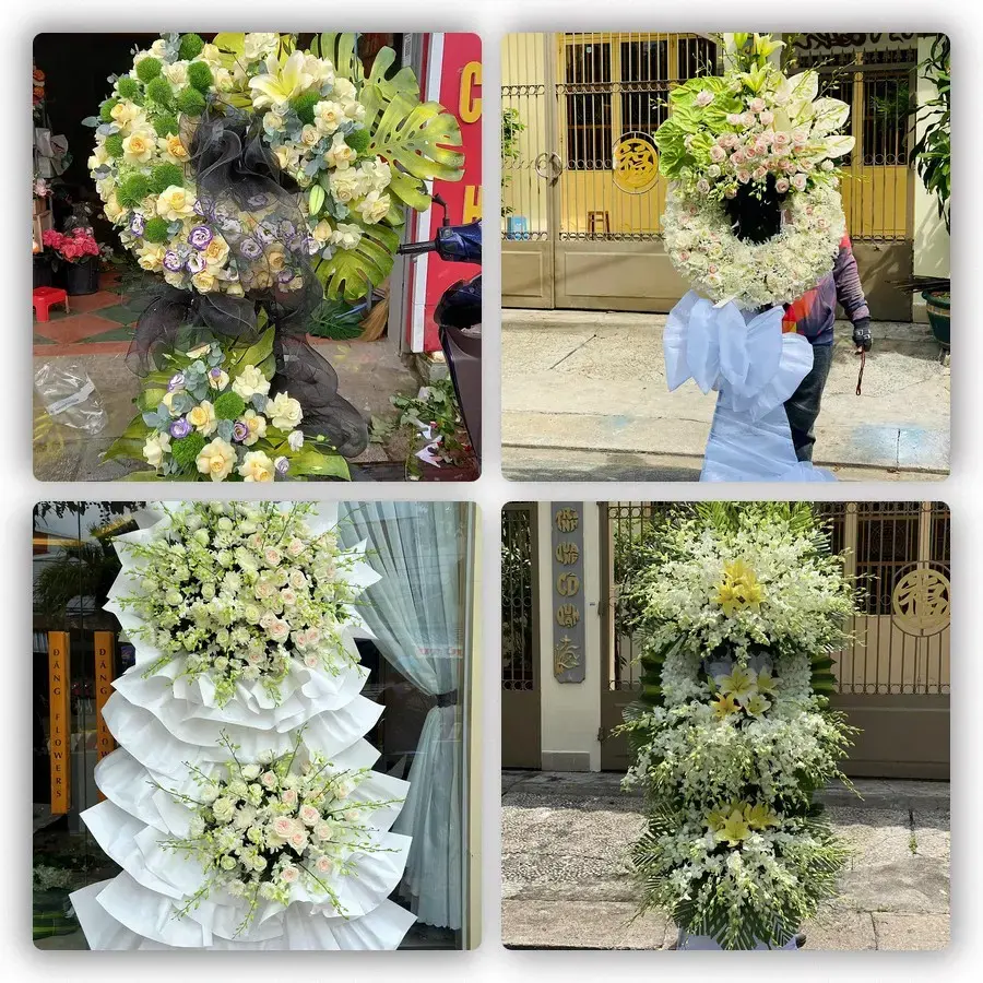 Bốn mẫu hoa đám tang Lai Vung