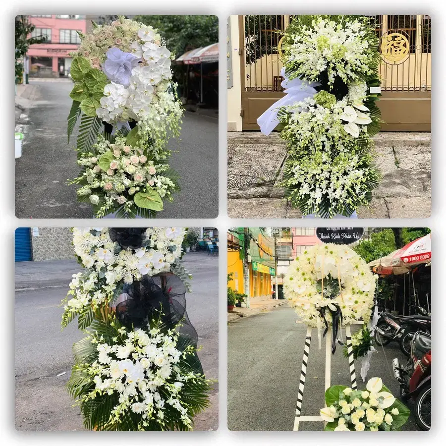 Bốn mẫu hoa đám tang Lao Bảo