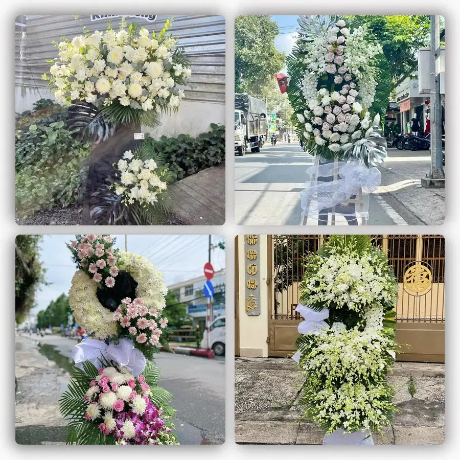 Bốn mẫu hoa đám tang Lập Thạch