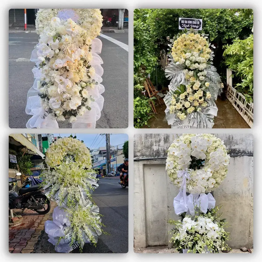 Bốn mẫu hoa đám tang Lấp Vò