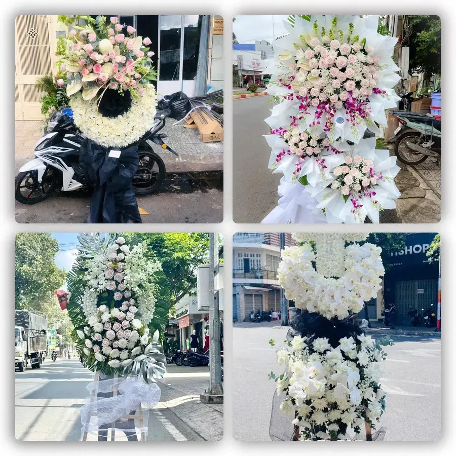 Bốn mẫu hoa đám tang Liên Nghĩa