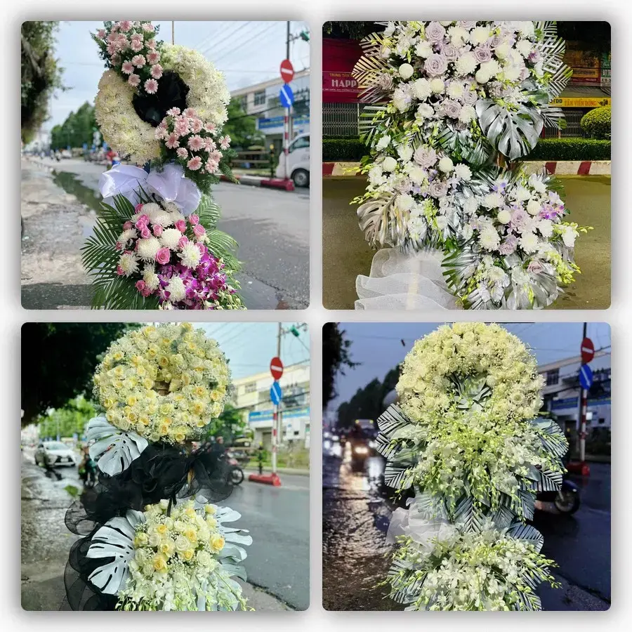 Bốn mẫu hoa đám tang Lộc Ninh