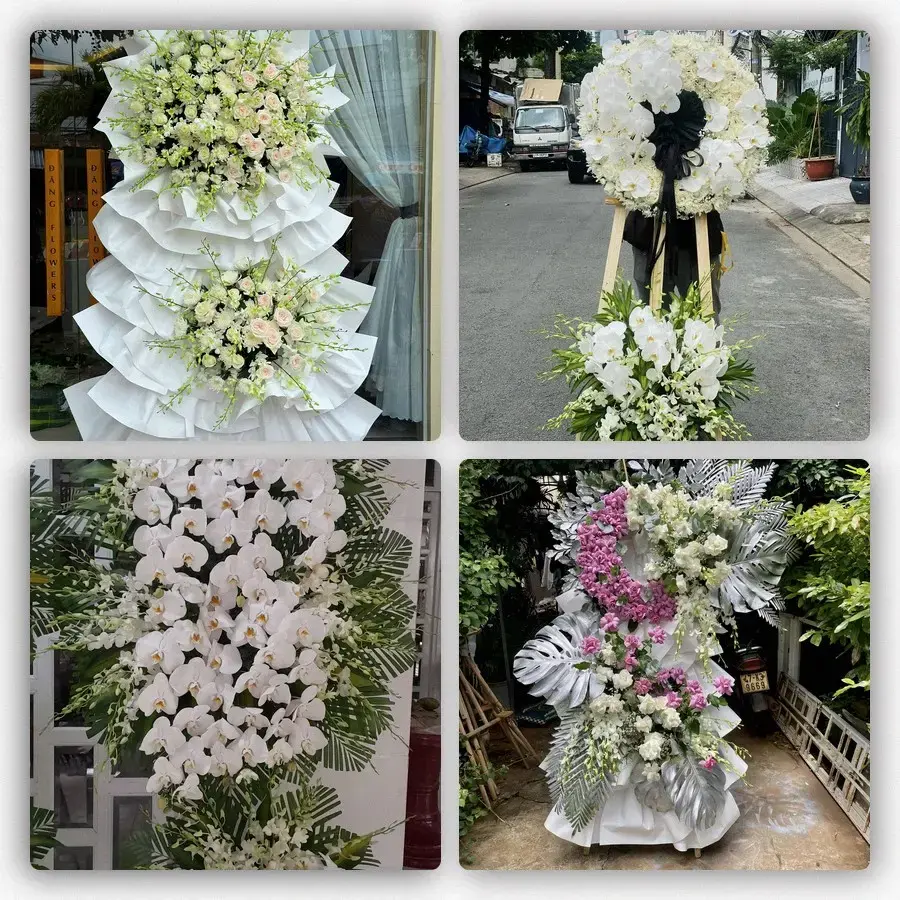 Bốn mẫu hoa đám tang Long Bình