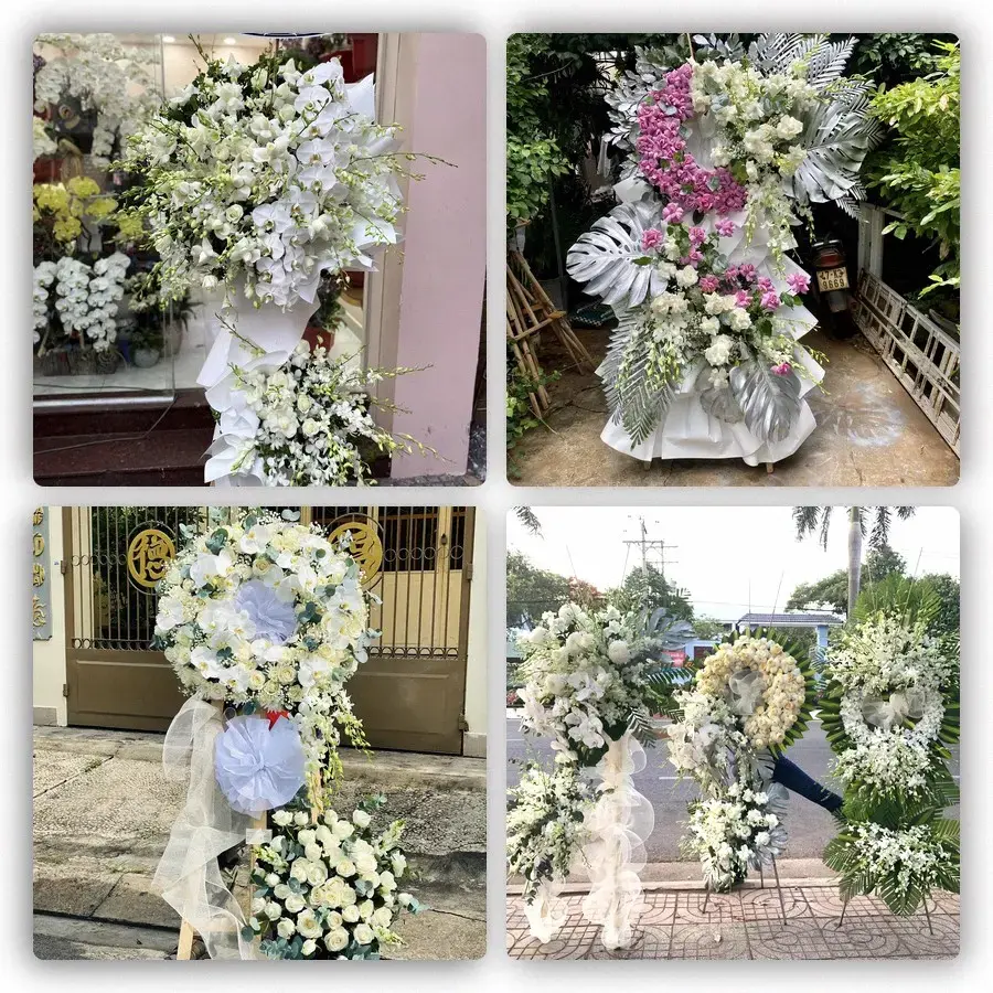 Bốn mẫu hoa đám tang Long Điền