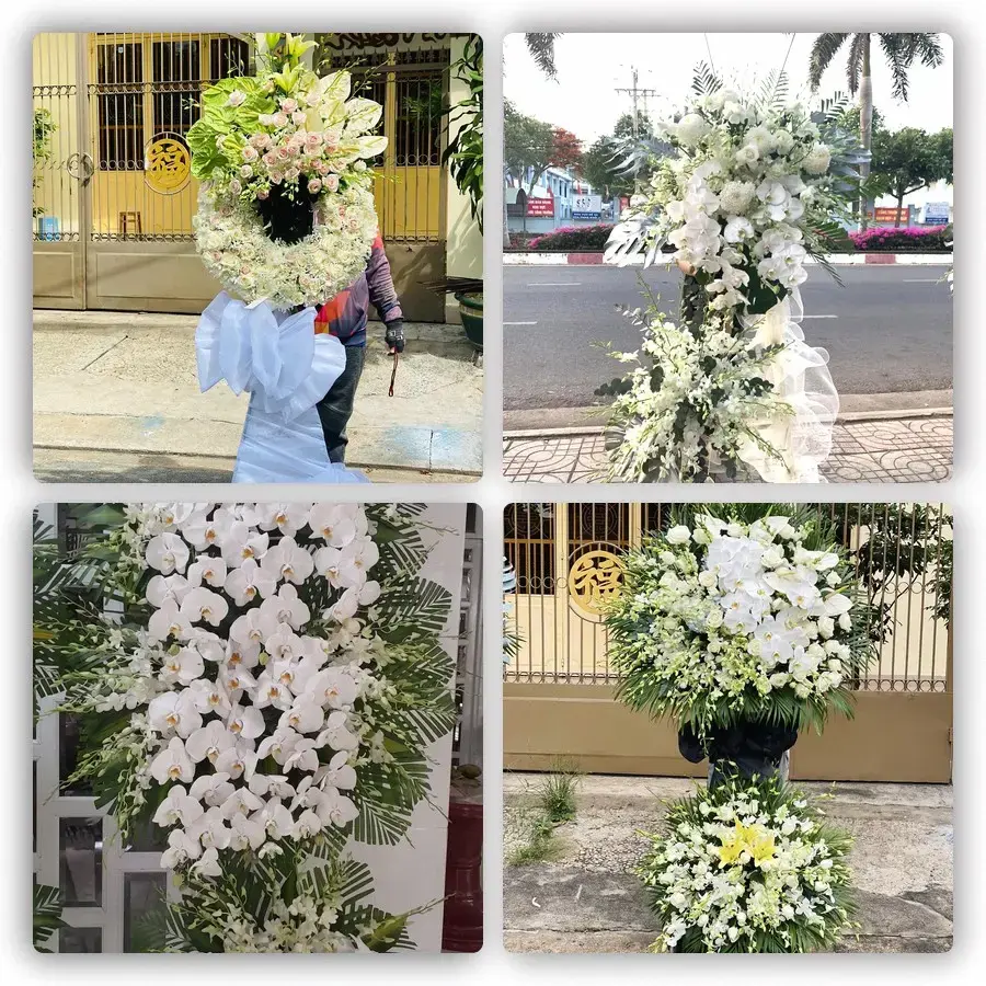 Bốn mẫu hoa đám tang Long Giao