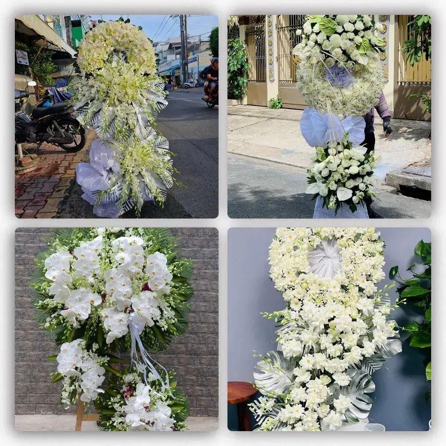 Bốn mẫu hoa đám tang Long Hải