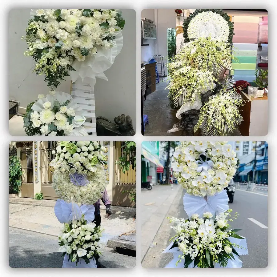 Bốn mẫu hoa đám tang Long Hồ