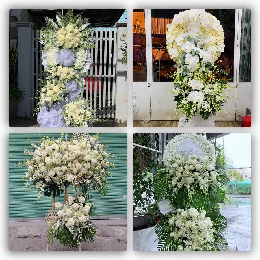 Bốn mẫu hoa đám tang Long Phú