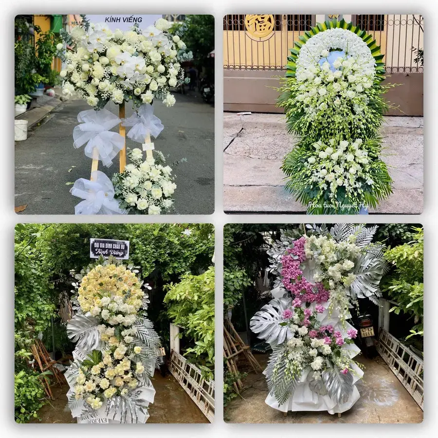 Bốn mẫu hoa đám tang Long Thành
