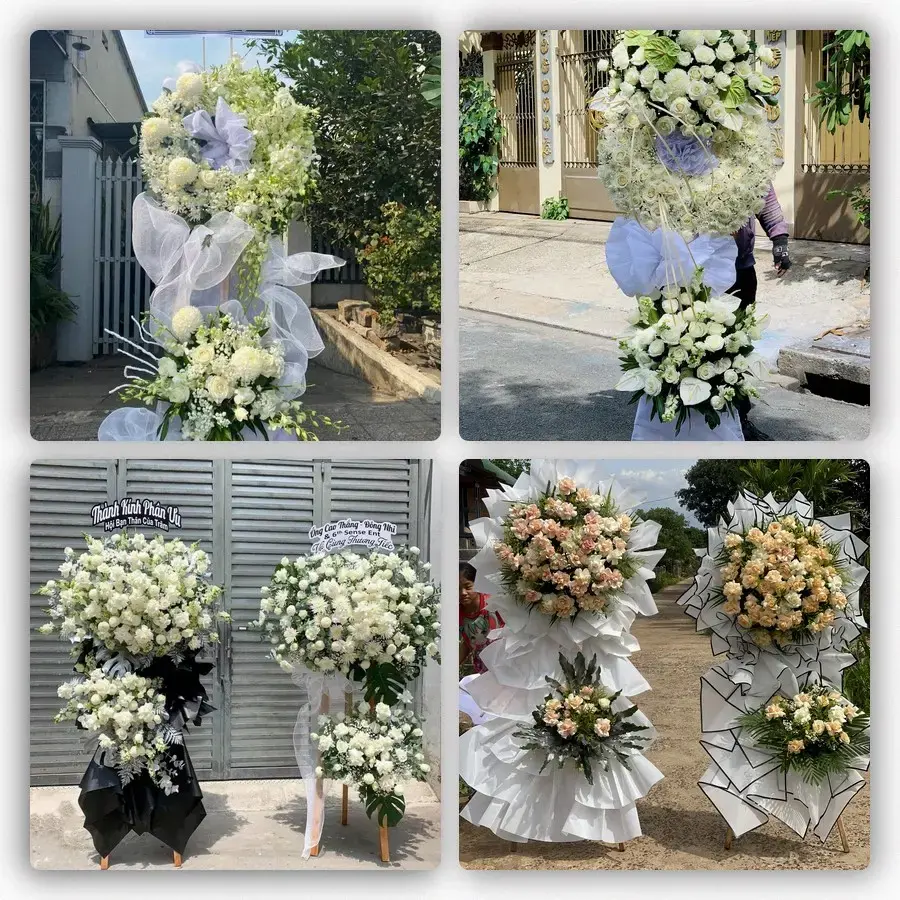Bốn mẫu hoa đám tang Long Thành