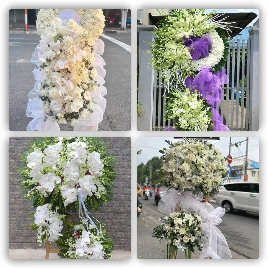 Bốn mẫu hoa đám tang Mộ Đức