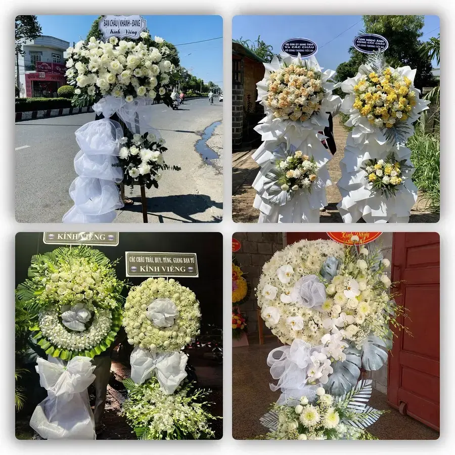 Bốn mẫu hoa đám tang Mỹ Hào