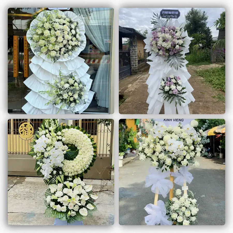 Bốn mẫu hoa đám tang Mỹ Luông