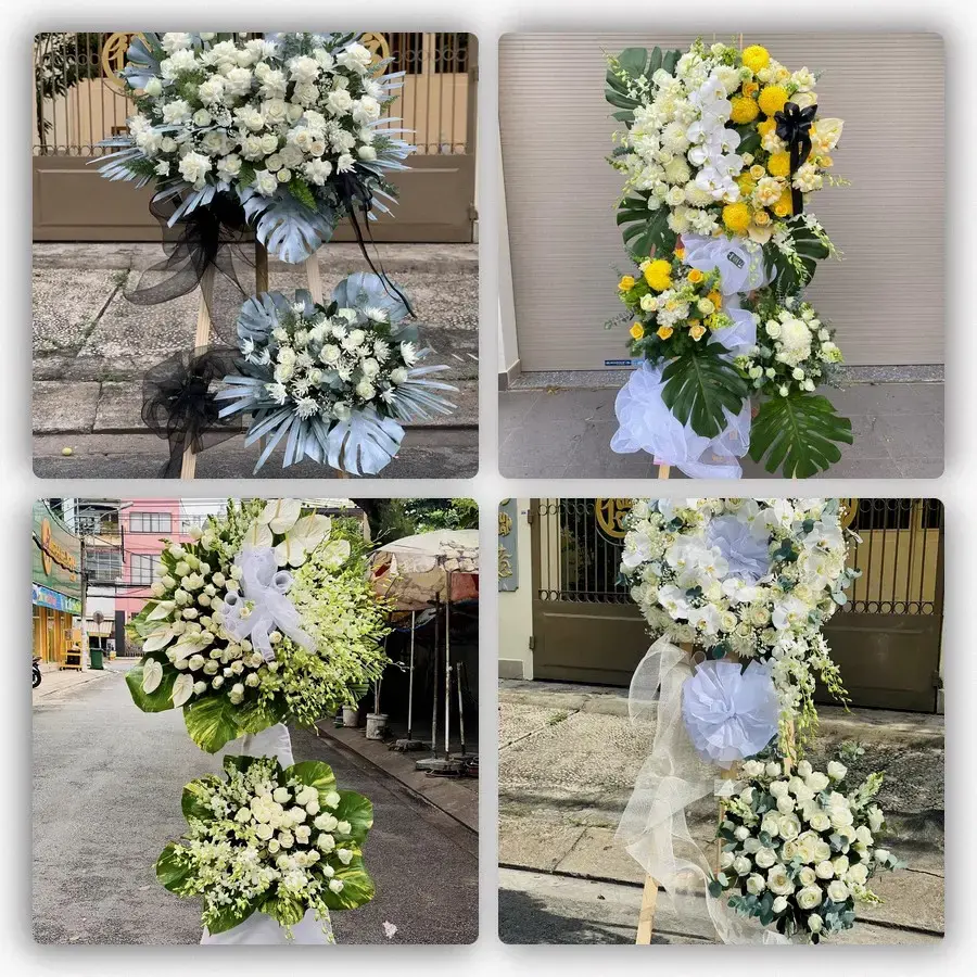 Bốn mẫu hoa đám tang Nam Đàn