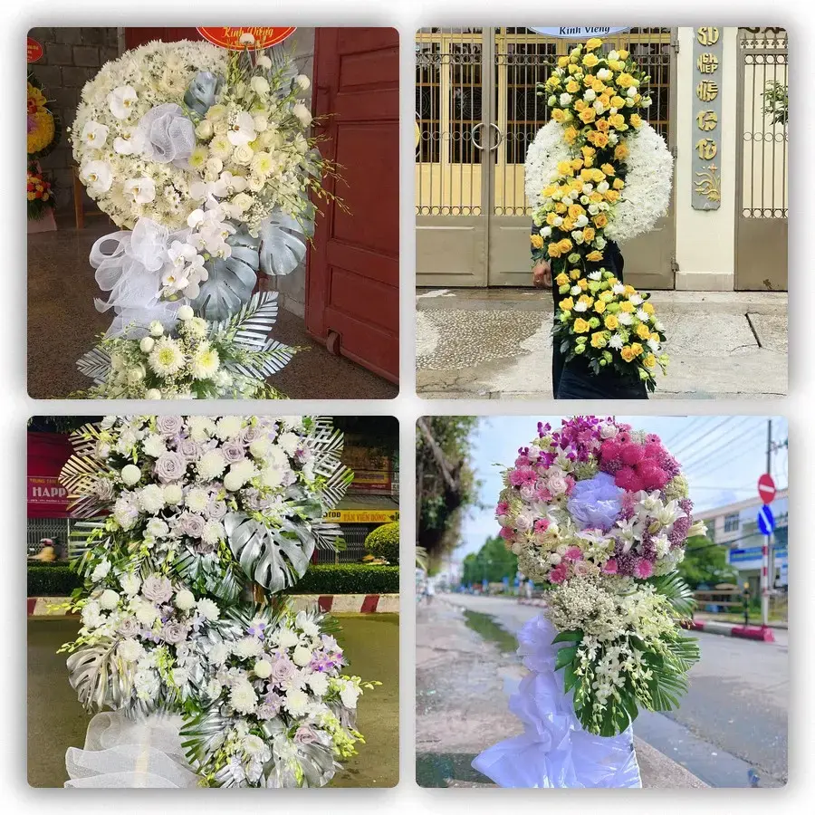 Bốn mẫu hoa đám tang Nam Giang