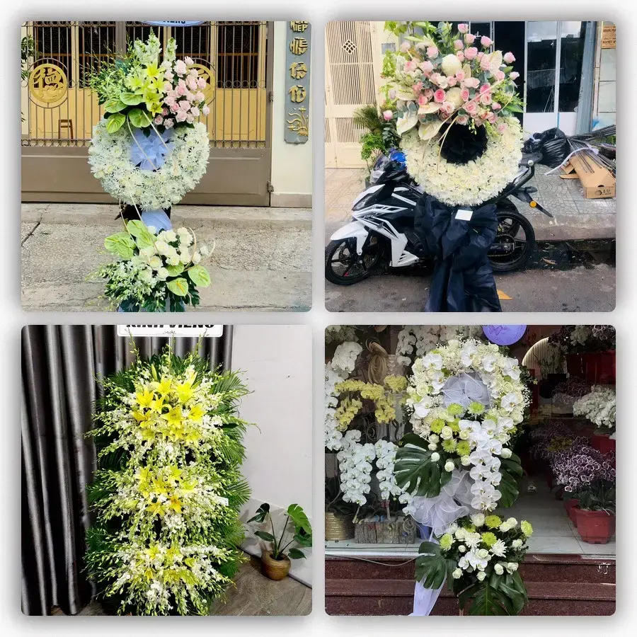 Bốn mẫu hoa đám tang Nam Sách