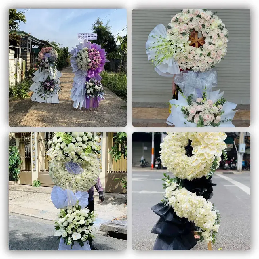 Bốn mẫu hoa đám tang Nghèn