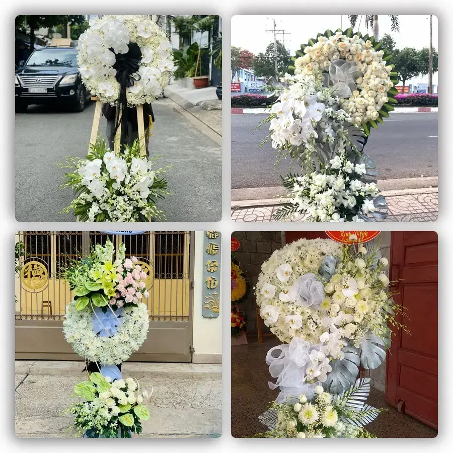 Bốn mẫu hoa đám tang Nhơn Hoà