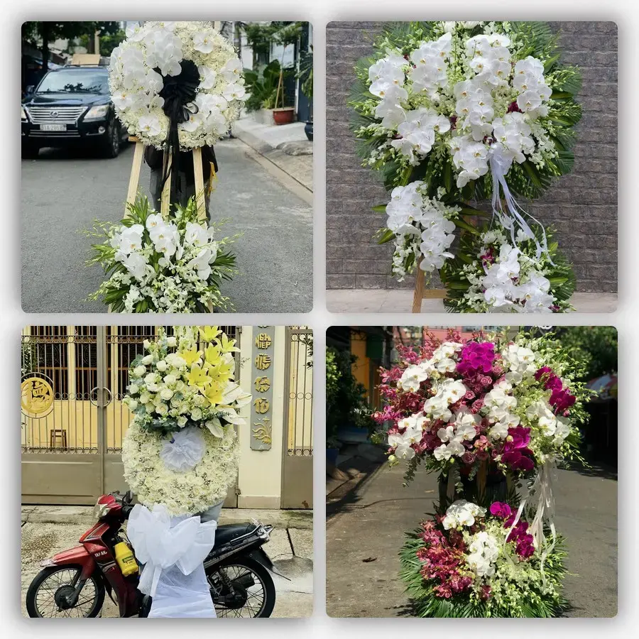 Bốn mẫu hoa đám tang Ninh Hòa