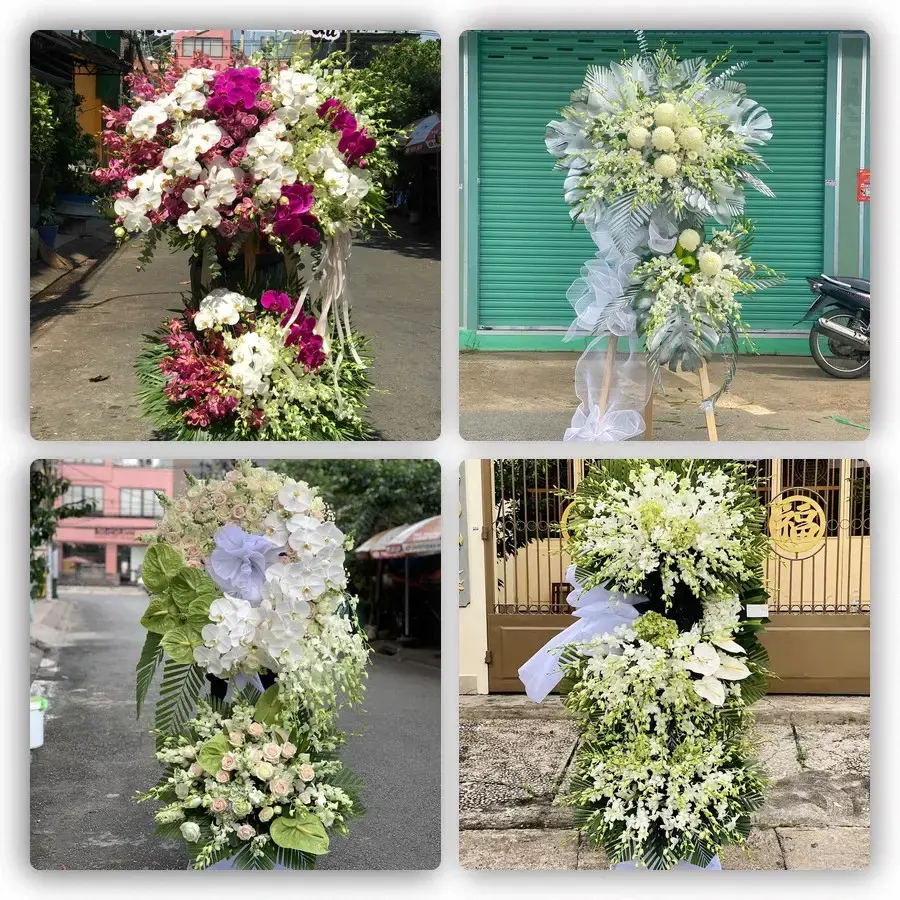 Bốn mẫu hoa đám tang Nông Trường Việt Lâm