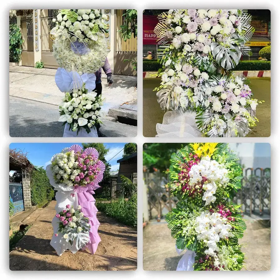 Bốn mẫu hoa đám tang Núi Sập