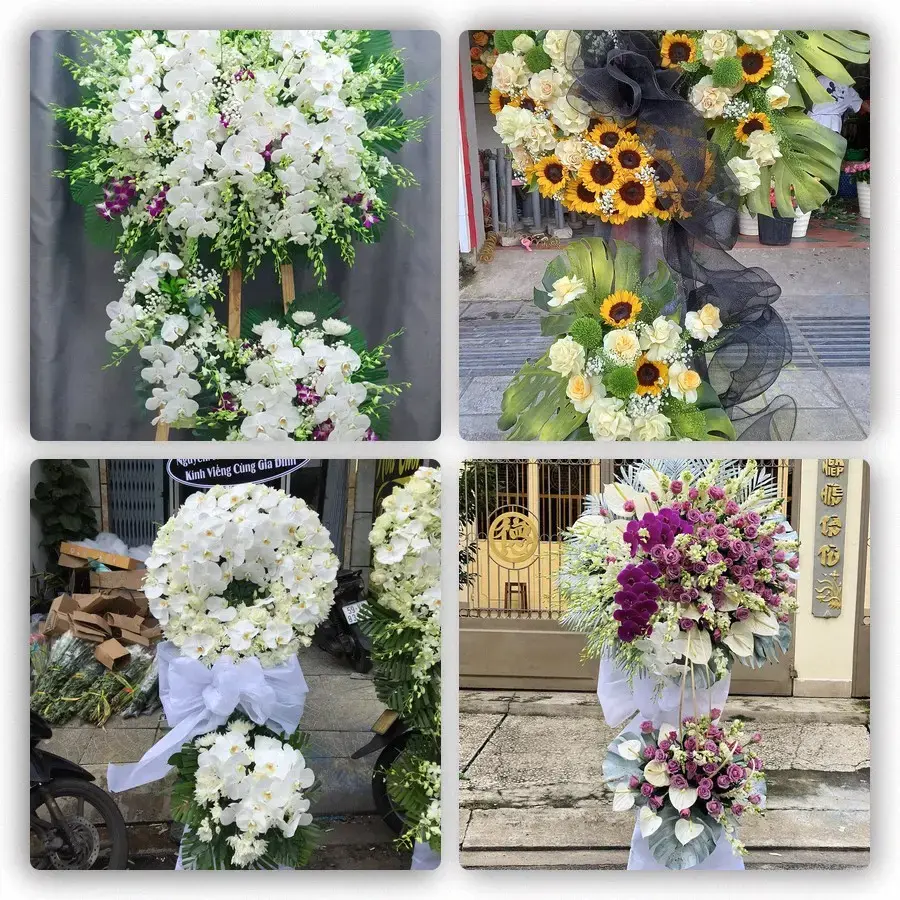 Bốn mẫu hoa đám tang Óc Eo