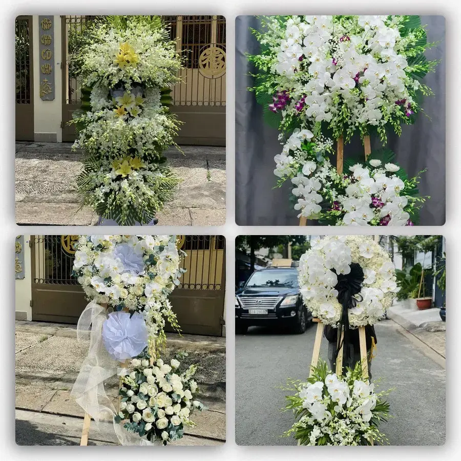 Bốn mẫu hoa đám tang Phong Thổ
