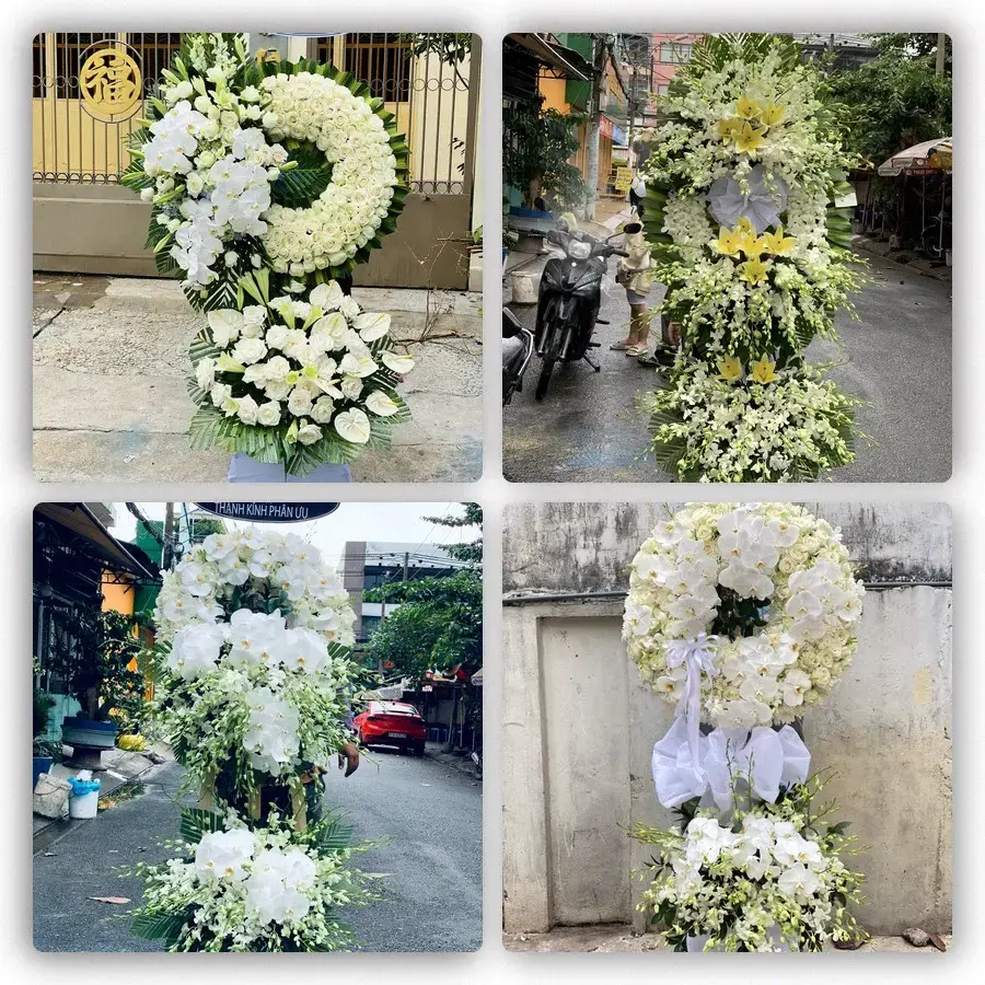 Bốn mẫu hoa đám tang Phú Hoà