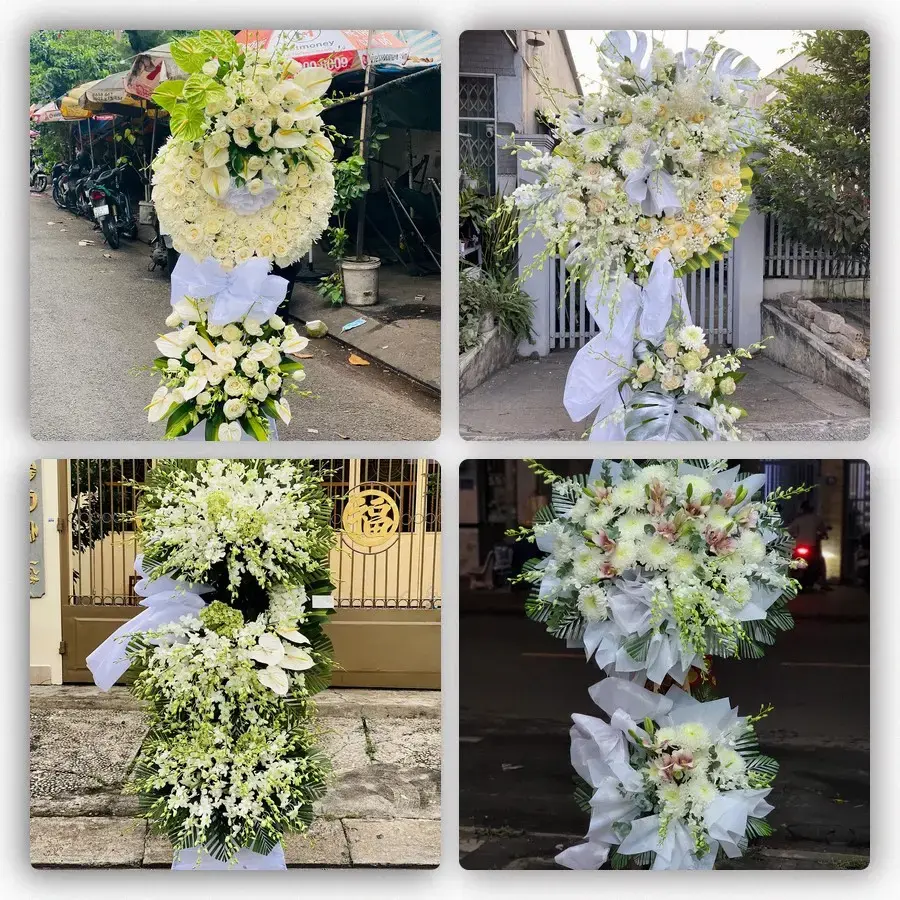 Bốn mẫu hoa đám tang Phú Hoà
