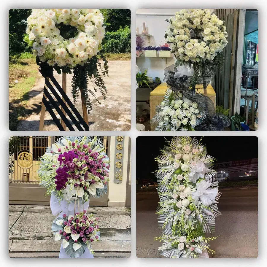 Bốn mẫu hoa đám tang Phú Long