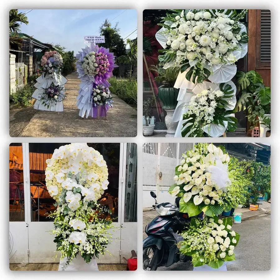 Bốn mẫu hoa đám tang Phú Thiện
