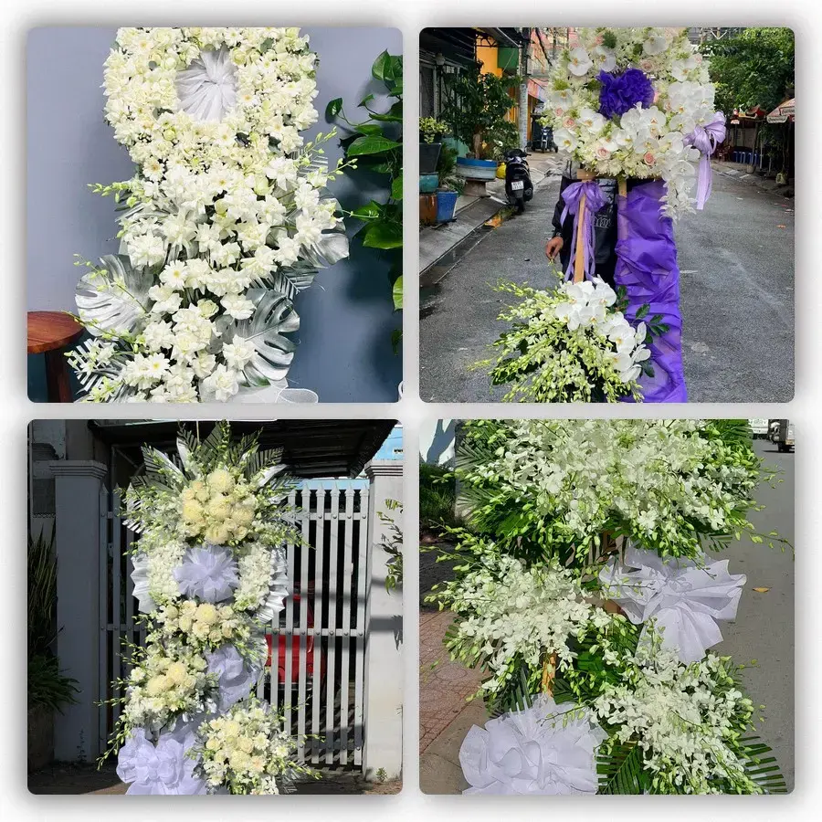 Bốn mẫu hoa đám tang Phủ Thông
