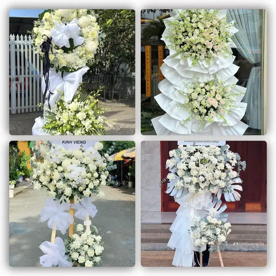 Bốn mẫu hoa đám tang Phương Sơn