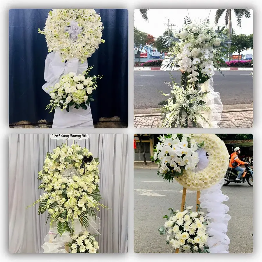 Bốn mẫu hoa đám tang Quán Lào