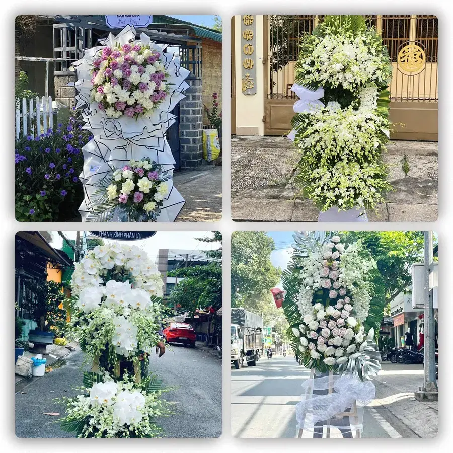 Bốn mẫu hoa đám tang Quận Long Biên